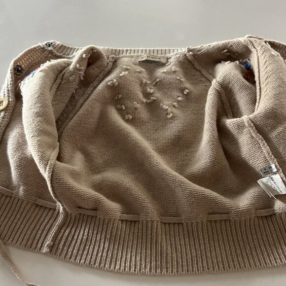 See by Chloe womens wool sweater Cardigan sz 6 embroidered Feminine Fairy Preppy - Picture 10 of 13